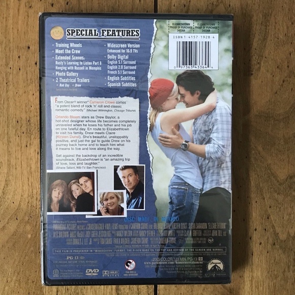 Elizabethtown DVD (Factory Sealed) - Picture 2 of 3